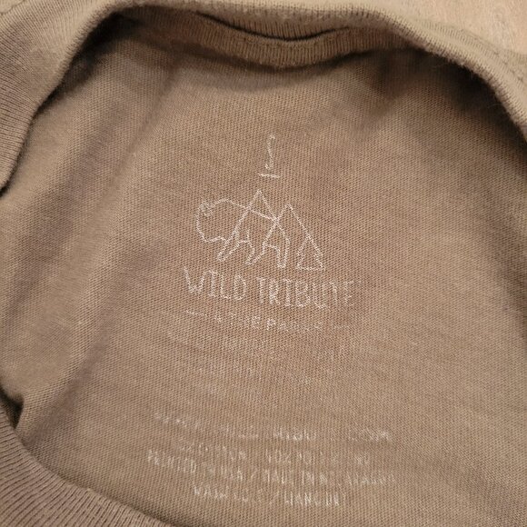 Wild Tribute Buffalo Graphic T-Shirt Brown Size Small Casual Outdoor Tee Brown - Picture 4 of 8